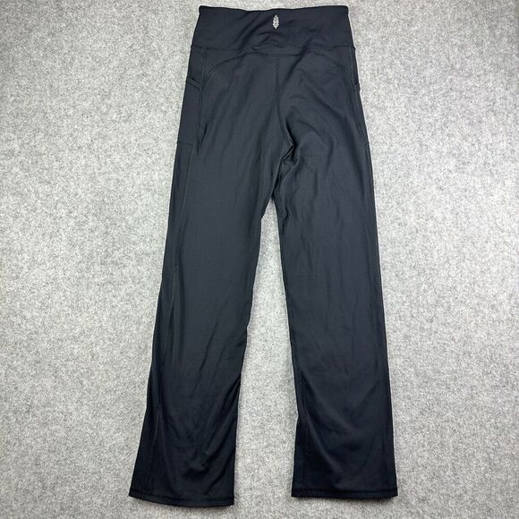 Free People FP Movement Shanti Straight Leg Pants Womens M Black Crossover Waist - Picture 5 of 15